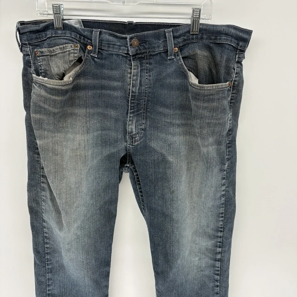 Men's Levi's 505 Straight Leg Dark Wash Blue Denim Jeans Size 38X28.5